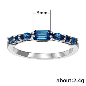 Anillo de piedras preciosas de zafiro F518 para mujer, corte ovalado, engaste de púas, piedra natural, joyería de compromiso de moda - Product Image 6