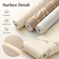 Rouleau de papier peint décoratif en PVC imperméable à rayures modernes, garantie 4 ans pour salon, chambre et intérieur d'hôtel