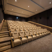 Muebles de cine comerciales modernos al por mayor, sofá VIP reclinable multifuncional con portavasos, asiento de cine en casa de lujo