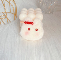 Épingle à cheveux lapin en peluche fraise cerise enrobée de sucre, pince moelleuse mignonne pour filles, idéale pour l'automne et l'hiver, garnie de coton PP, 0-10cm