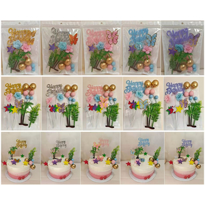 Décoration de gâteau festive : étoiles, papillons et accents de boules métalliques – Fournitures de décoration de gâteaux - Product Image 6