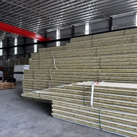 Panel Sandwich Rock Wool Modern untuk Insulasi & Kedap Suara, Panel Dinding & Atap Eksterior untuk Gudang, Tahan Air, Garansi 3 Tahun