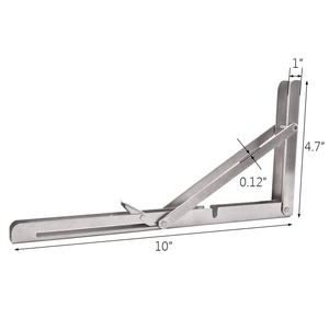 الثقيلة الفولاذ المقاوم للصدأ قابل للتعديل زاوية طاولة من الخشب الزاوية المعادن جدار جبل العائمة L للطي قوس الرف - Product Image 1