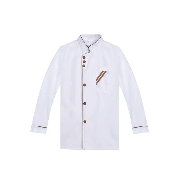 2023 Hochwertige Unisex Chef Uniform White Chef Mäntel Jacken Bester Preis für Restaurant & Bar mit LOGO