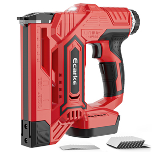 Pistolet à clous et <span class=keywords><strong>agrafeuse</strong></span> sans fil 2-en-1 pour batterie 18V avec 20 rangées de clous à tête plate et 20 rangées <span class=keywords><strong>d</strong></span>'agrafes couronne OEM - Product Image 2
