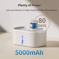 Fontaine à eau pour chat sans fil 5000mAh avec 3 modes intelligents et système de filtration vertical à 4 étages