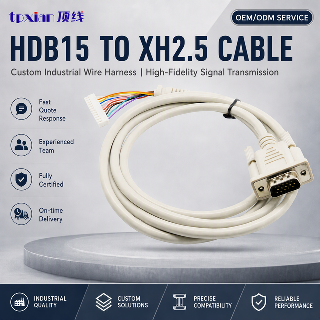 Factory OEM HDB15 Male to XH2.5 Terminal Wire Harness Custom Industrial Signal Connection Cable Assembly
