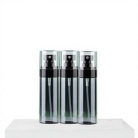 En stock, flacon pulvérisateur transparent noir de 120 ml, flacon cosmétique en plastique PET à fine brume, flacon pulvérisateur