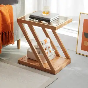 JUNJI Natural Wooden Side Table Artful Aesthetics Decorative Organization With Sweet Touch Room For Storage And Organization