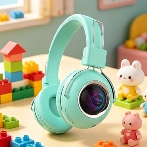 หูฟังไร้สายสีมาการองแบบครอบหู บลูทูธ สเตอริโอ สำหรับเด็กและผู้ใหญ่ ขายส่งจากโรงงาน - Product Image 1