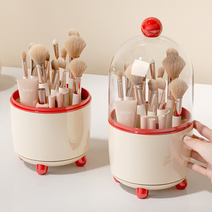 Rotatable Makeup Brush Storage Box With Drawers Cosmetic Organizer Desktop Dustproof Storage Tube For Dressing Table - Product Image 2
