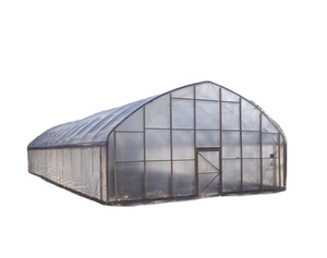 Serre extérieure à simple travée en acier galvanisé et film PE pour la culture commerciale de tomates, fraises, concombres et poivrons - Product Image 1