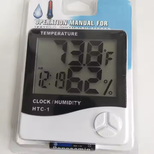 HTC-1 tốt trong nhà phòng LCD điện tử Nhiệt độ độ ẩm mét kỹ thuật số Nhiệt kế ẩm kế Trạm thời tiết đồng hồ báo thức 4.7 - Product Image 2