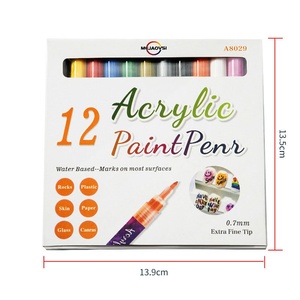 ชุดปากกามาร์คเกอร์เพ้นท์เล็บแบบน้ำ 12 สี ขนาด 0.7 มม. สำหรับวาดกราฟฟิตี พร้อมกล่องสี - Product Image 4