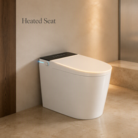 WC intelligent avec bidet intégré, en céramique monobloc, double chasse à jet siphonique, capteur automatique, siège chauffant, auto-nettoyant, à poser au sol