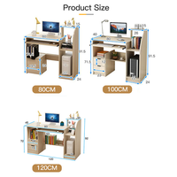 Bureau d'ordinateur simple et compact pour étudiant, pour apprendre et écrire à la maison, avec étagère