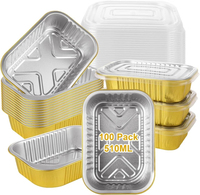 Barquettes de présentation en aluminium personnalisées pour boulangerie, compatibles micro-ondes, écologiques, de qualité alimentaire, emballage alimentaire 450 ml