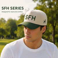 Casquette de baseball brodée bicolore à 5 panneaux en coton avec fermeture snapback, logo personnalisé, casquette décontractée pour le sport