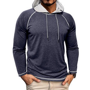 Pull à capuche pour <span class=keywords><strong>homme</strong></span>, nouvelle collection automne-hiver 2026, uni, manches longues, polyester, respirant, ajusté, t-shirt - Product Image 4