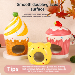 Escondite <span class=keywords><strong>Grande</strong></span> para Hámster con Función <span class=keywords><strong>de</strong></span> Refrigeración, Material Cerámico Ecológico en Forma <span class=keywords><strong>de</strong></span> Donut - Product Image 5