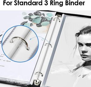 100Pcs tấm bảo vệ 8.5x11 inch rõ ràng trang bảo vệ cho 3 Vòng chất kết dính, Top tải giấy bảo vệ thư Kích thước - Product Image 2