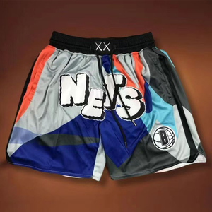 2024 Hoge Kwaliteit Amerikaanse Basketbal Nbaing Shorts Gewoon Heren Mesh Shorts Voor Alle 32 Teams - Product Image 3