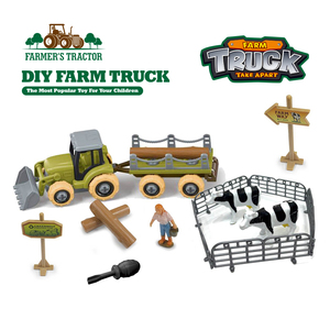 Kit de jeu éducatif en gros pour la construction de véhicules agricoles réalistes : camion, bulldozer, <span class=keywords><strong>tracteur</strong></span>, figurines d'animaux de la ferme à démonter - Product Image 6