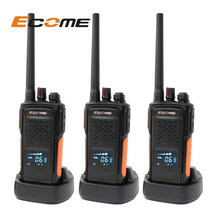 2022 New arrival Ecome ET-980 professional restaurant two way radio call with screen handy low price walkie talkie 3 pack