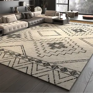 Non Shedding Cream Moroccan Farmhouse Rustic Geometric Indoor area carpets and rugs Bohemian for Bedroom Kitchen Living Room