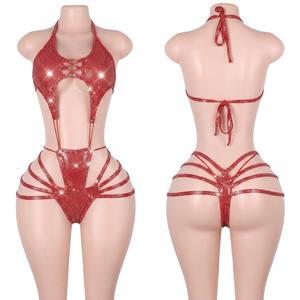 Ropa de Baile Exótica al por Mayor, Trajes de Pole Dance con Lentejuelas Plateadas, Ropa de <span class=keywords><strong>Club</strong></span>, Lencería, Bodysuits, Conjuntos de <span class=keywords><strong>Striptease</strong></span> - Product Image 2