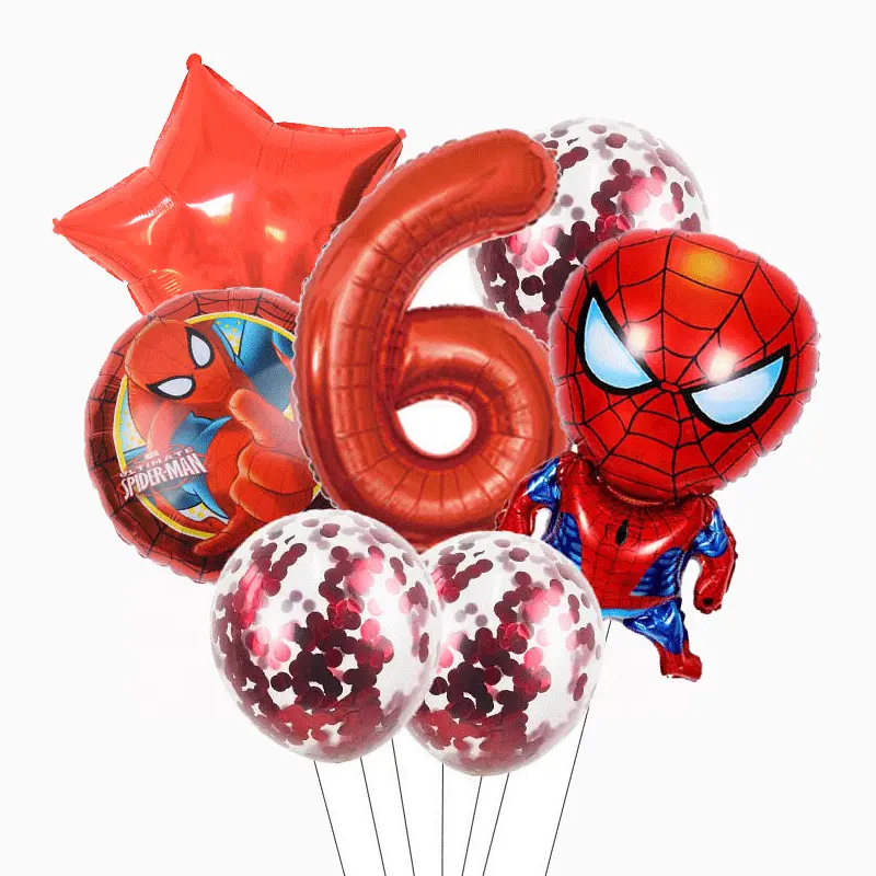 Hero Head Spider-Man Aluminum Film Balloon 40 Inch Red Digital Aluminum Film Balloon Combination Children's Birthday Party Ball