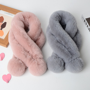 <strong>Fur</strong> Collar Scarf for Women <strong>Faux</strong> <strong>Fur</strong> Scarves Neck <strong>Shrug</strong> for Fall Winter Coat Dress Ladies Scarf Fashion Warm Winter Soft RABBIT - Product Image 1