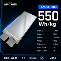 Batterie au lithium ULi Factory 6,0 mm ultra-mince sans anode NMC en pochette 3,84 V 28 Ah 550 Wh/kg pour véhicules électriques de course scientifiques