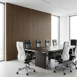 Panneau acoustique en bois intérieur personnalisable, couleur noire, placage de bois <span class=keywords><strong>ardoise</strong></span>, revêtement acoustique Akupanel pour chambres - Product Image 4