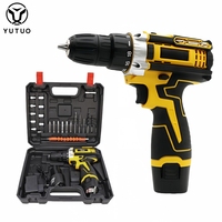 YUTUO 18V 21V 24V Kit d'outils électriques portables sans fil à batterie au lithium, perceuse-visseuse, ensemble de perceuses électriques