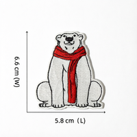 Patchs brodés personnalisés de créateur, motifs ours polaire, broderie personnalisée avec bordure Merrow pour vêtements