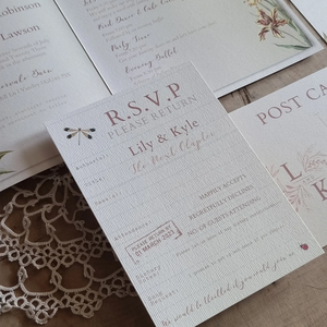 Invitación de Boda Vintage Bloom Estilo <span class=keywords><strong>Libro</strong></span> Plegable A5 con Diseño Floral Delicado, Juego de Folletos con Tarjeta de Respuesta A6 y Marcador con Borla Sedosa - Product Image 4