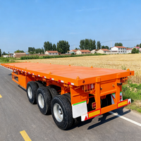 Remorques à plateau plat robustes à 3 essieux, 40 tonnes, plateau droit, transport de conteneurs et de marchandises en vrac, semi-remorque à plateau plat