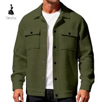 Nouvelle veste bomber décontractée jacquard unie pour homme, automne-hiver, style européen, avec fermeture éclair et poches à boucle