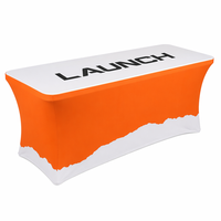 Housse de table festive populaire, imprimée par sublimation, imperméable, avec logo, en polyester extensible et spandex, pour événements publicitaires