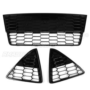 3 Piezas Rejillas Delanteras Inferiores Estilo Zetec S para Parachoques de Coche, Rejillas de Carreras de Malla de Panal para Ford Focus Estate MK3 2012 2013 2014 - Product Image 2