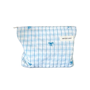 Meyou Fairy Plaid <b>Makeup</b> Bag Large Capacity Zipper Closure Cosmetic <b>Case</b> For Women Everyday Use Spring 2025 - Product Image 5