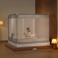 Kangheng Nouveau Slogan Advanced T-ouverture Porte Anti-chute Moustiquaire et Auvent de Lit pour Chambre