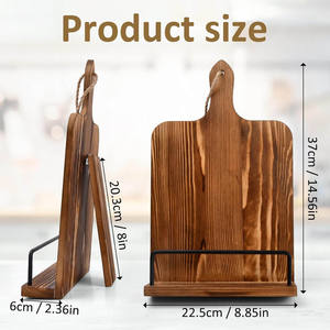 Support de <span class=keywords><strong>livre</strong></span> de recettes en bois pour présentoir de comptoir de <span class=keywords><strong>cuisine</strong></span> support de livres de <span class=keywords><strong>cuisine</strong></span> cadeaux de cuisson avec crochet installer - Product Image 5