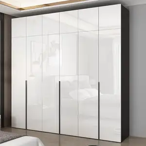 Home bedroom modern minimalist UV bright rental open door cabinet wooden to the top large wardrobe