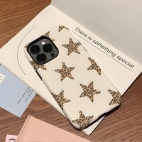 Mode léopard étoiles coque de téléphone pour Iphone 16 double couches antichoc coque de téléphone hybride poignée Anti chute coques de téléphone