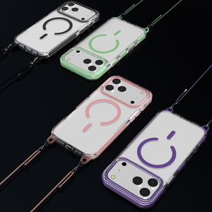 Với Crossbody layard dây đeo điện thoại Bìa trường hợp đối với <span class=keywords><strong>iPhone</strong></span> 17 Pro Max ,Magnetic bìa với Dual màu Bumper vỏ điện thoại di động - Product Image 4