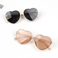 Kinder-Sonnenbrille mit Lichtverlauf-Gläsern, Niedlicher Bienen-Herz-Form-Rahmen, Modische Sonnenbrille für Mädchen