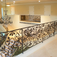 Rampe d'escalier en fer forgé de style européen, personnalisée, clôture intérieure pour grenier, main forgée, escalier en colimaçon pour balcon