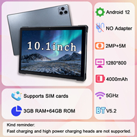 Tablet Baru YPORANGE 10.1" 2-in-1 Octa Core MTK Android 12 1280x800 IPS 3GB RAM 64GB ROM WiFi 5G USB-C Keyboard Bisnis